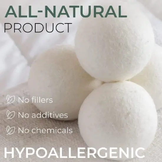Maison Products XXL Wool Dryer Balls 3 Pack - Largest Size Balls Available image {3}