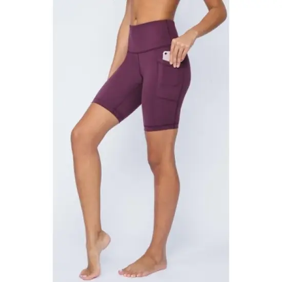Yogalicious Womens Lux Polygiene Tribeca 9" High Waist Side Pocket Bike Short image {5}