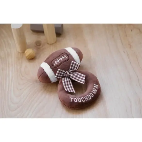 Bearington Baby Touchdown Plush Stuffed Animal Football Soft Ring Rattle, 5.5", For Ages 0-14 image {3}