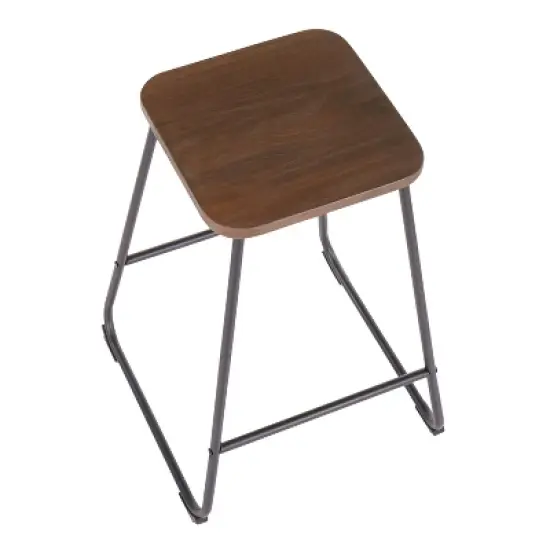 Set of 2 Zac Industrial Counter Height Barstool Espresso - LumiSource image {5}