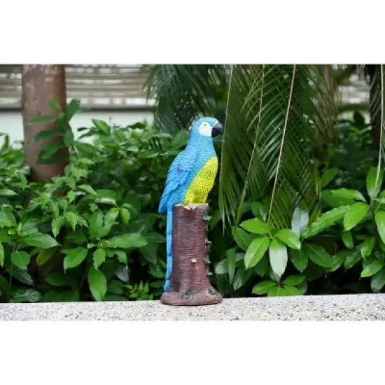 Techko Maid Parrot Blue Solar Outdoor Garden Statue Decor with Spotlight image {9}