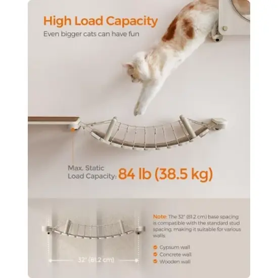 Feandrea Clickat Land - Cat Wall Furniture, Extremely Quick Assembly, Unlimited Expandability, Replaceable Module and Parts image {6}