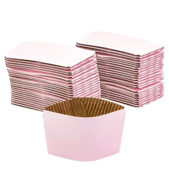 Sparkle and Bash 48-Pack Blush Pink Insulated Disposable Coffee Cups with Lids and Sleeves, 16oz Paper Hot Cup Wedding Reception, Girl image {6}