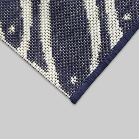 Minnows Outdoor Rug Navy - Threshold image {1}