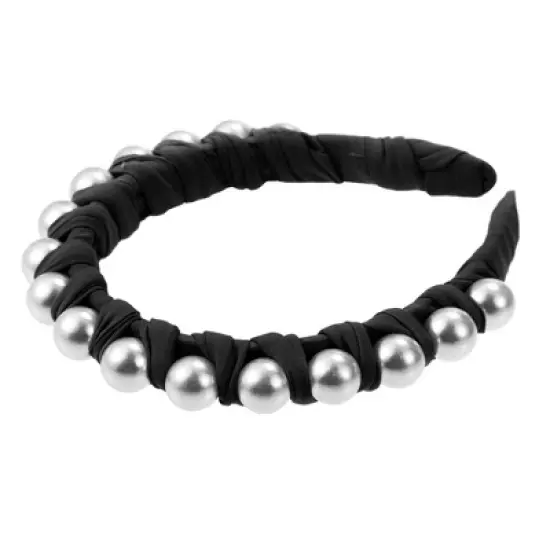Unique Bargains Women's Fashion Faux Pearl Braided Tape Headband Hairband 0.79 Inch Wide 1 Pc image {10}