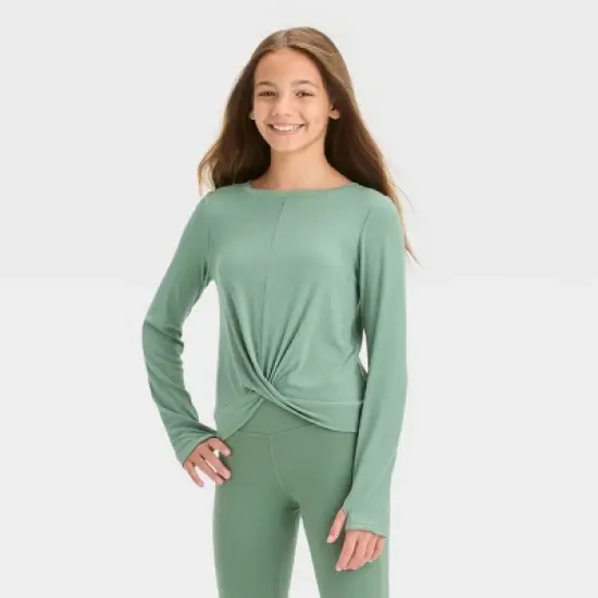 Girls' Long Sleeve Soft Rib T-Shirt - All in Motion&trade; image {4}