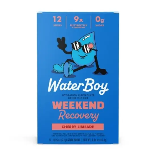 Waterboy Hydration + Weekend Recovery Sports Drink - Cherry Limeade - 3oz/12ct image {1}