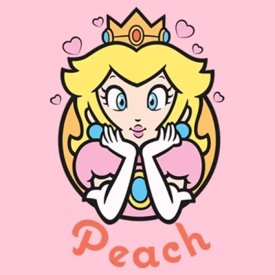 Women's Nintendo Super Mario Princess Peach Portrait T-Shirt image {1}