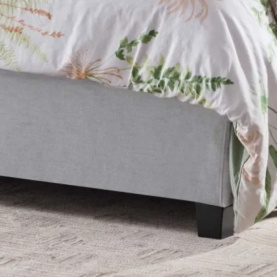King Virago Contemporary Upholstered Platform Bed Light Gray - Christopher Knight Home image {3}