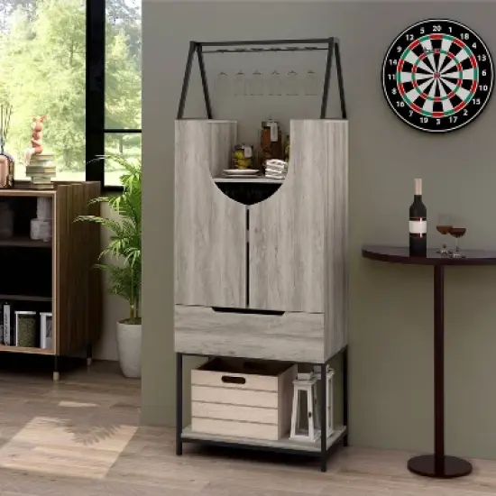 Meluse Multi Storage Wine Cabinet Vintage Gray - HOMES: Inside + Out image {4}