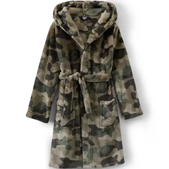 Lands' End Kids Hooded Fleece Solid Robe image {11}
