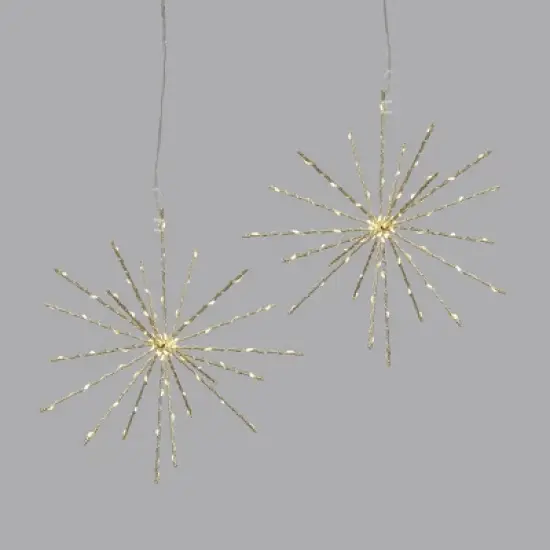 2pc 12" LED Twinkling Starburst Christmas Novelty Sculpture Light White with Gold Wire - Wondershop&trade; image {1}