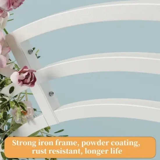 Artloge 8.5Ft Heavy Duty Metal Wedding Arch Trellis Backdrop Balloon Archway Decor Stand with Sturdy Base for Party Ceremony Climbing Plant Garden image {5}