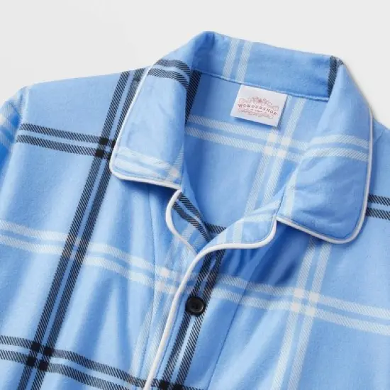 Kids' Plaid Matching Family Pajama Set - Wondershop&trade; Blue image {3}