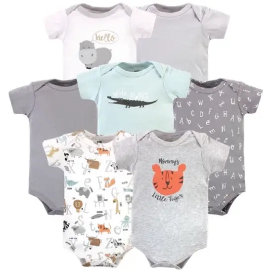 Hudson Baby Infant Boy Cotton Bodysuits, Alphabet Animals image {8}