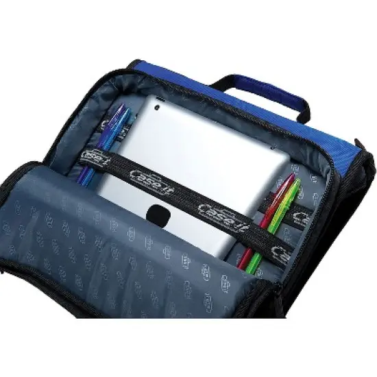 Case It 2 Blue Zipper Binder with Laptop/Tablet Pocket LT-007BLU image {2}