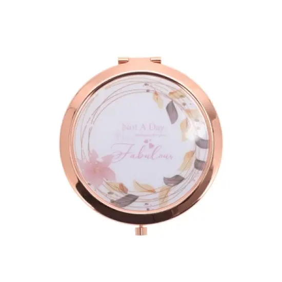 Unique Bargains Convenient Makeup Mirror Rose Gold Tone 1 Pc image {5}