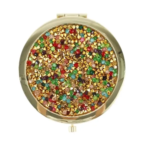 Unique Bargains Rhinestones Travel Makeup Mirror 1 Pc image {4}