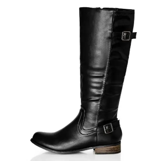Women's Plus Size WIDE FIT Cilla Knee Boot - black | CITY CHIC image {2}