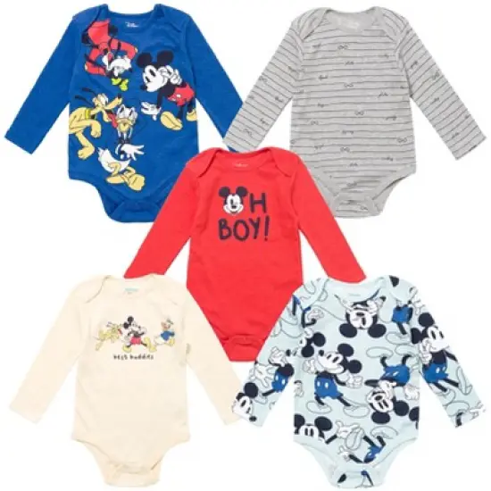 Disney Lion King Winnie the Pooh Mickey Mouse Baby 5 Pack Bodysuits Newborn to Infant image {9}