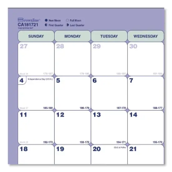Rediform Office Products Academic Binder-Insertable Desk Pad Calendar 13-Month July 2025 to July 2026 White image {1}