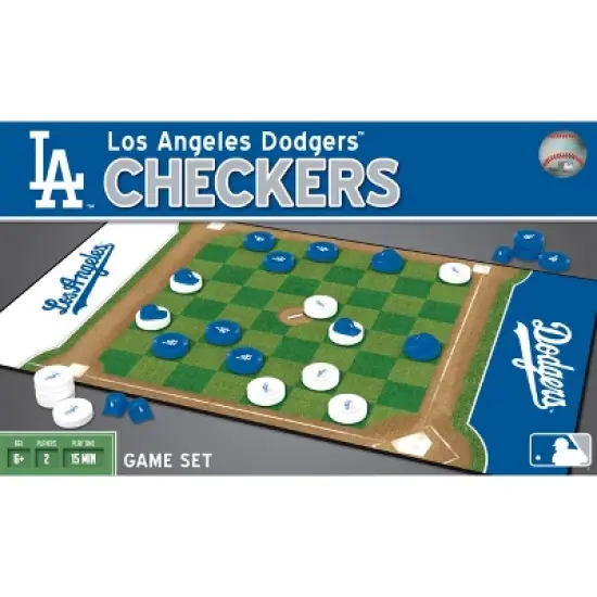 MasterPieces Officially licensed MLB Los Angeles Dodgers Checkers Board Game for Families and Kids ages 6 and Up image {1}