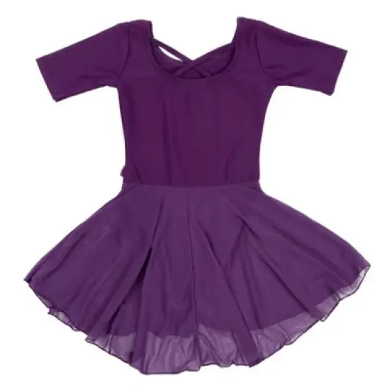 Leveret Girls Elbow Sleeve Skirt Leotard image {1}