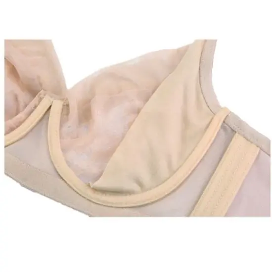 Allegra K Women Lace Semi Sheer Push up Non Padded Minimizer Underwire Lingerie Bra image {3}