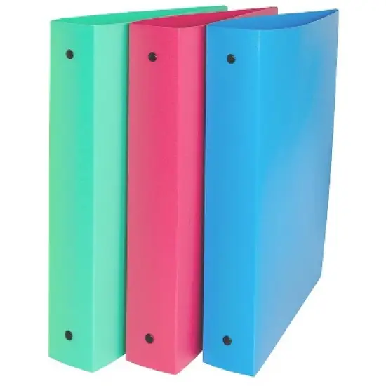 C-Line 3-Ring Binder, 1.5" Capacity, Assorted Tropic Tones, Pack of 3 image {3}