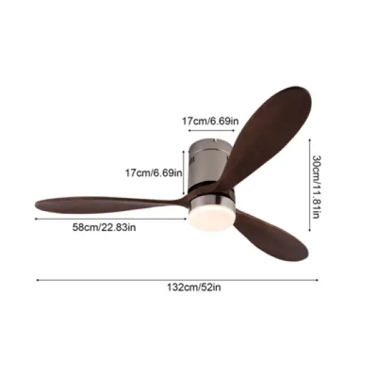 YIYIBYUS 52 Inch Smart Ceiling Fan with Dimmable Light, 6-speed Adjustable image {4}