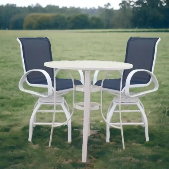 Courtyard Casual Santa Fe 3 pc Balcony Height 36" Round Dining Set  Includes one 36" Balcony Table and two Balcony Swivel Stools image {1}