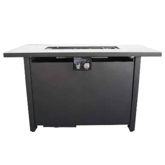 25'' H x 42'' W Steel Outdoor Fire Pit Table with Lid (Black) image {1}