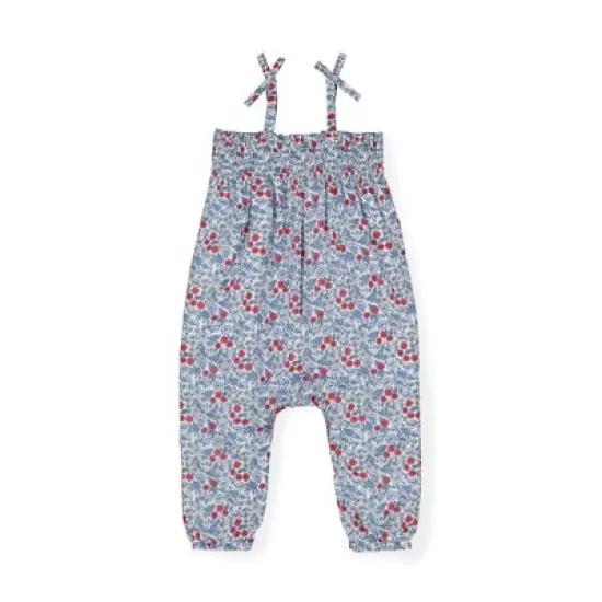 Hope & Henry Baby Smocked Romper with Bow Shoulders image {2}