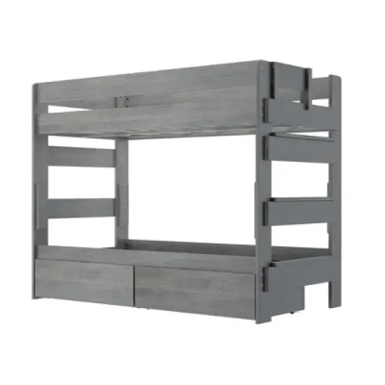 Max & Lily Farmhouse Twin over Twin Bunk Bed with Storage Drawers image {5}