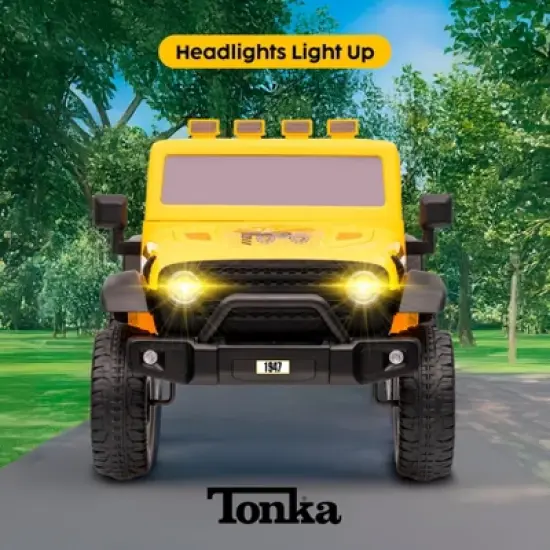 12V Jeep - Tonka Kids Ride‑On Car with  LED Headlights & 12V Battery image {4}