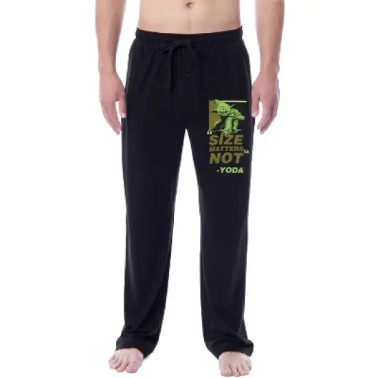 Star Wars Men's Yoda Size Matters Not Character Sleep Pajama Pants Black image {3}