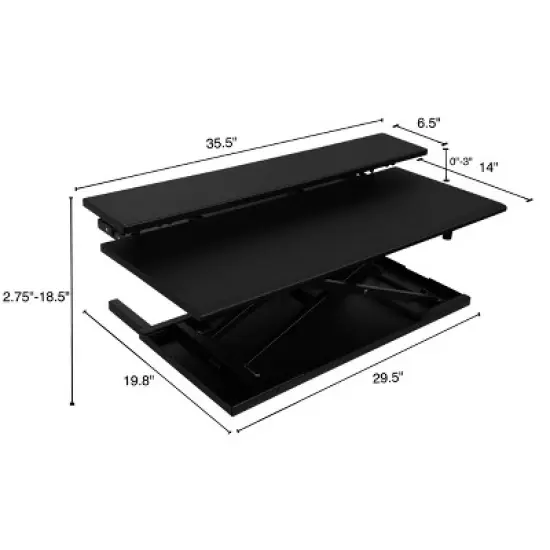 Stand Up Desk Store AirRise Adjustable Height Standing Desk Converter Monitor Stand image {5}