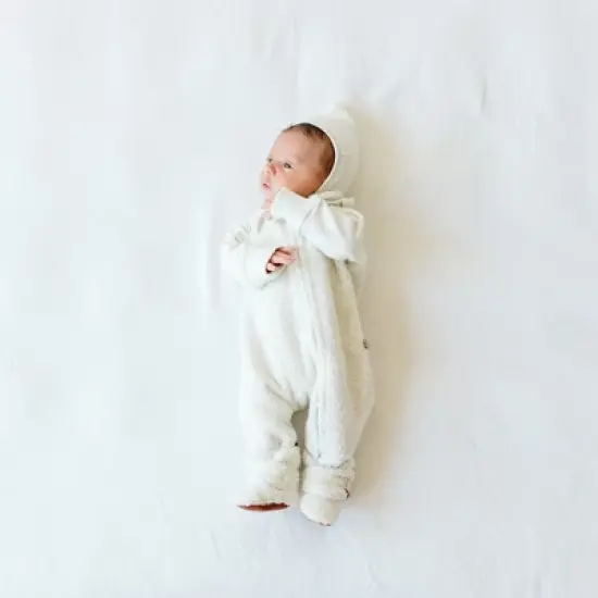 goumikids faux shearling organic cotton bunting one-piece image {1}