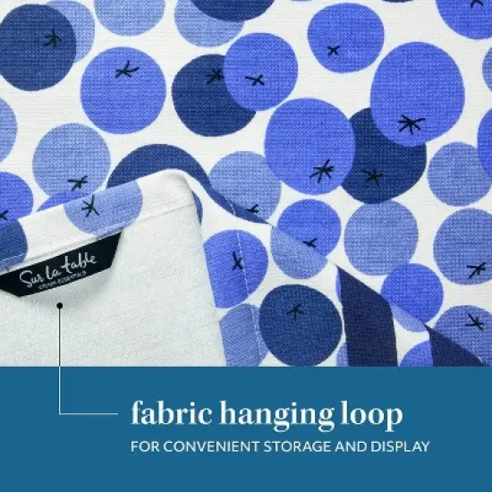Sur La Table Kitchen Essentials 4pk 16"x28" Fresh Blueberries Fruit Kitchen Towels Blue/White: 100% Cotton, Woven, Machine Washable image {6}