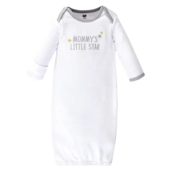 Hudson Baby Infant Cotton Long-Sleeve Gowns 4pk, Star And Moon, 0-6 Months image {1}