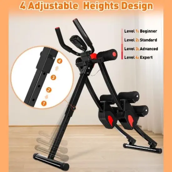 GIKPAL Fitness Ab Machine, Workout Equipment for Home Gym, Height Adjustable Ab Trainer, Foldable Fitness Equipment.440lbs Weight Capacity image {2}