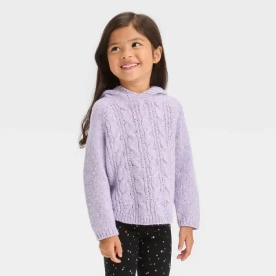 Toddler Girls' Cable Sweater with Hood - Cat & Jack&trade; image {4}