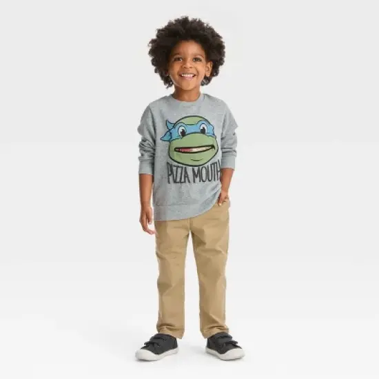 Toddler Boys' Nickelodeon Teenage Mutant Ninja Turtles Pullover Sweatshirt - Gray image {2}