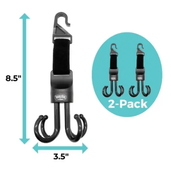 Toddleroo by North States Super Swivel Hooks for Car or Stroller - 2pk - Black image {5}