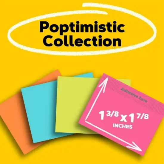 Post-it 12pk Sticky Notes 1.5"x2" Poptimistic Collection: Multicolored Paper, 100 Sheets, Art & Design Theme image {2}