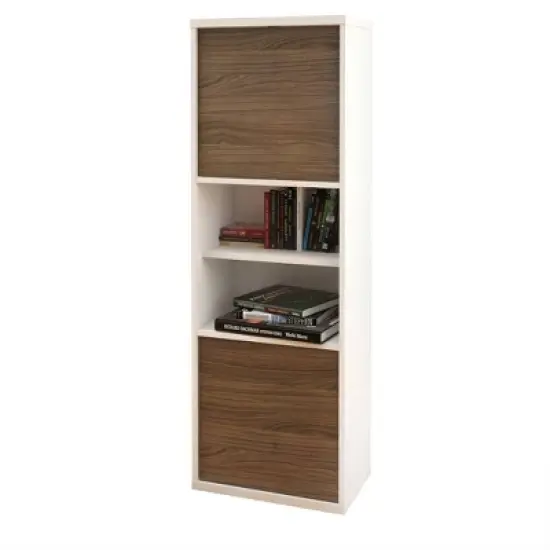 3pc Liber T Home Office Set White/Walnut - Nexera image {2}