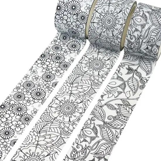 Wrapables Coloring Washi Masking Tape, 30mm x 5M, Set of 3 image {1}