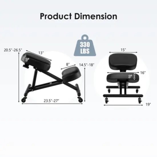 Costway Ergonomic Kneeling Chair Adjustable Stool Memory Foam Angled Seat image {4}