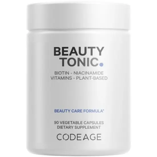 Codeage Beauty Tonic, Biotin, Vitamin C & E, Vegan Collagen Builder Daily Supplement - 90ct image {16}