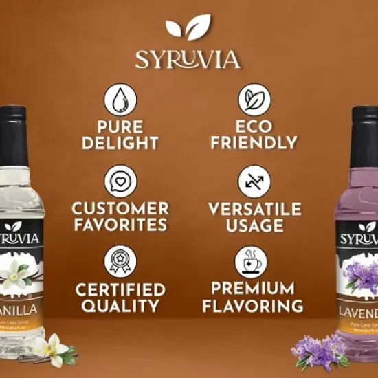 Syruvia Coffee Flavors Variety Pack: Vanilla & Lavender 25.4 fl oz Syrup image {4}